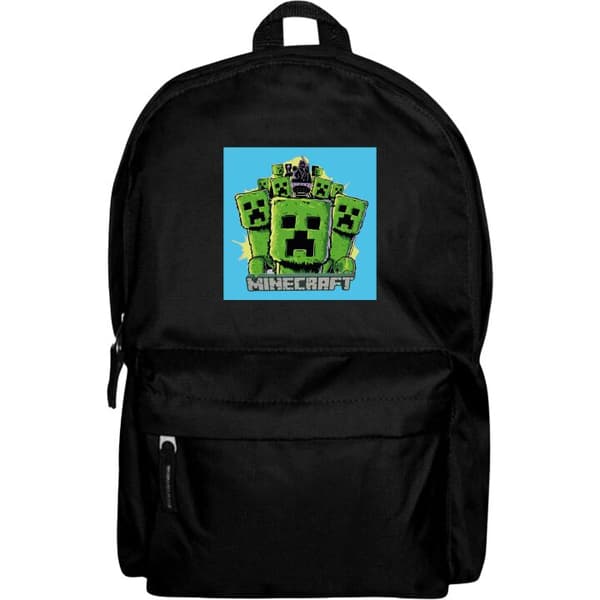 Vuxen-Ryggsäck | Bekväm och Stilren Minecraft Creeper armé i tecknad stil - grön Creeper illustration med klassiskt Minecraft tema för fans av spelet