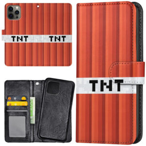 iPhone 14 Pro - Plånboksfodral/Skal Minecraft TNT